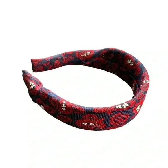 Americana Paisley Printed Handcrafted Headband Upcycled Hair Accessory - Picture 7 of 9